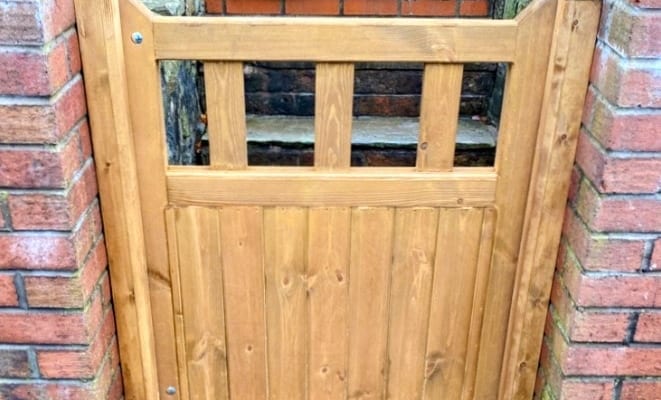 Wooden garden gate entrance