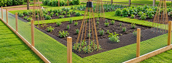 Colourful planted garden border